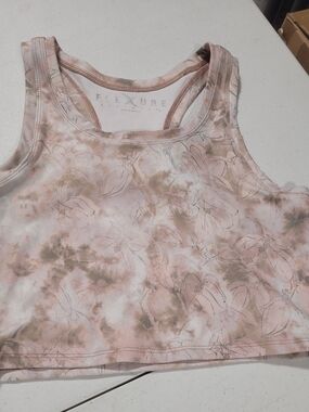 Pink Floral Tie-Dye Racerback Crop Tank